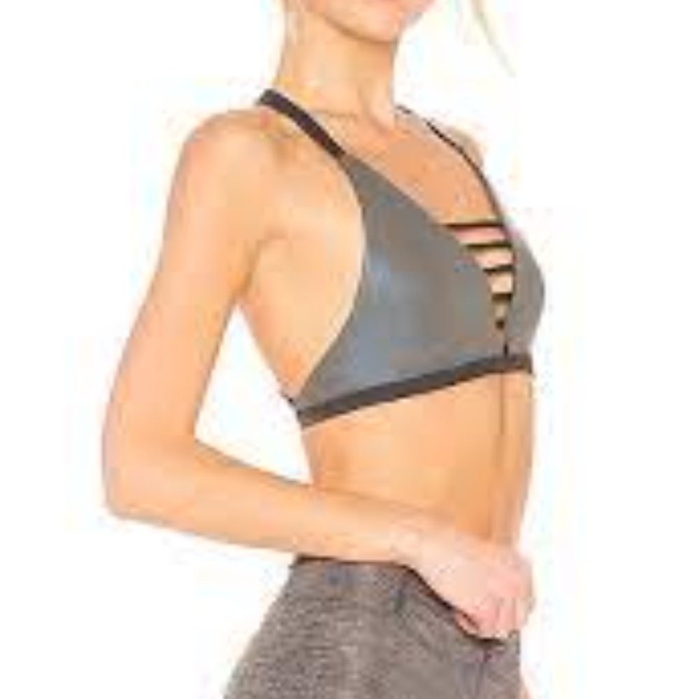 Body Language Simone Reversible Sports Bra NWT Pearl/GunMetal - Picture 10 of 11
